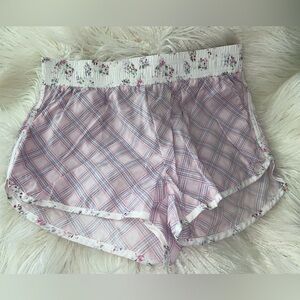 Rewash Pink Plaid Athletic Lounge Shorts